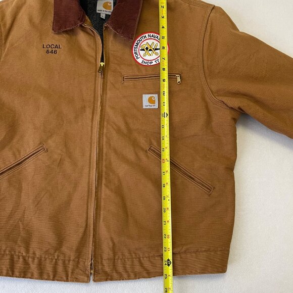 Carhartt Blanket Lined Detroit J001 Jacket Sz Large Shipyard Patch Union USA - Picture 13 of 16